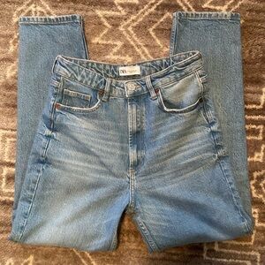 Zara High Waisted Straight Leg Jeans